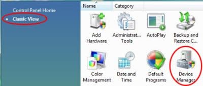 Windows Vista Device Manager