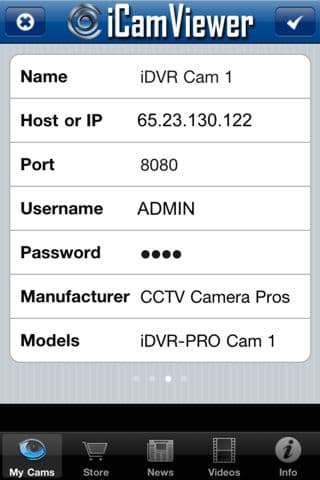 IP Camera iPhone App