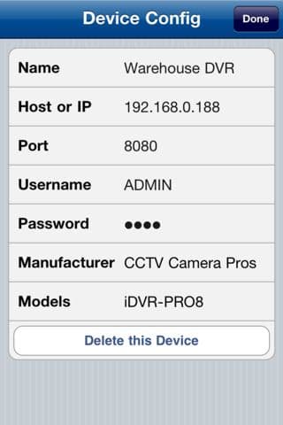 iPhone App DVR Setup