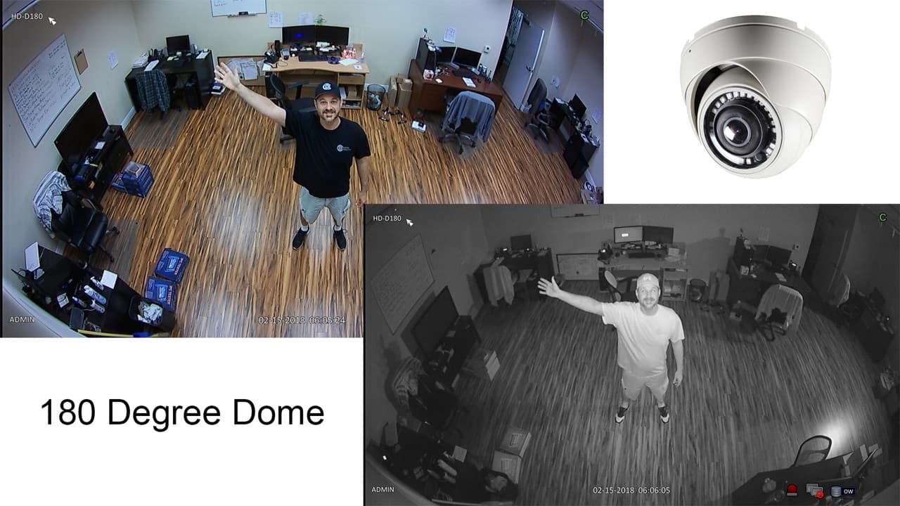 180 Degree Dome Security Camera with Infrared