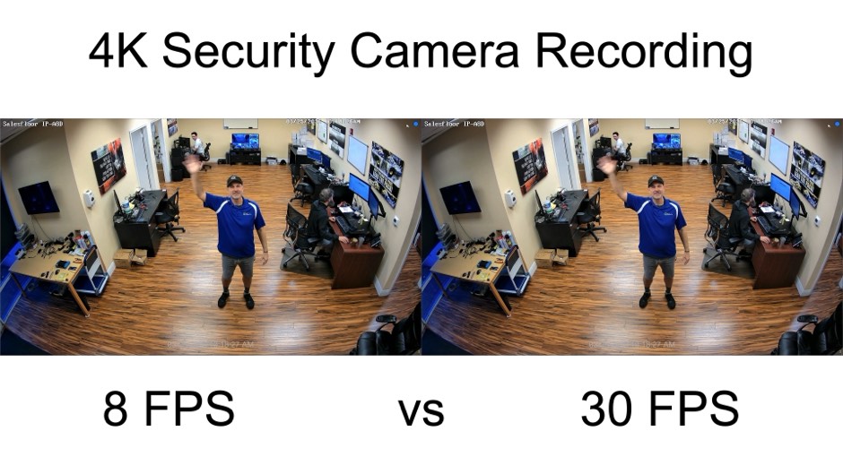 Compare 30fps vs 8fps Security Camera Video Recording