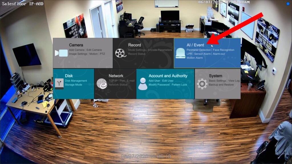AI Event Settings IP Camera NVR