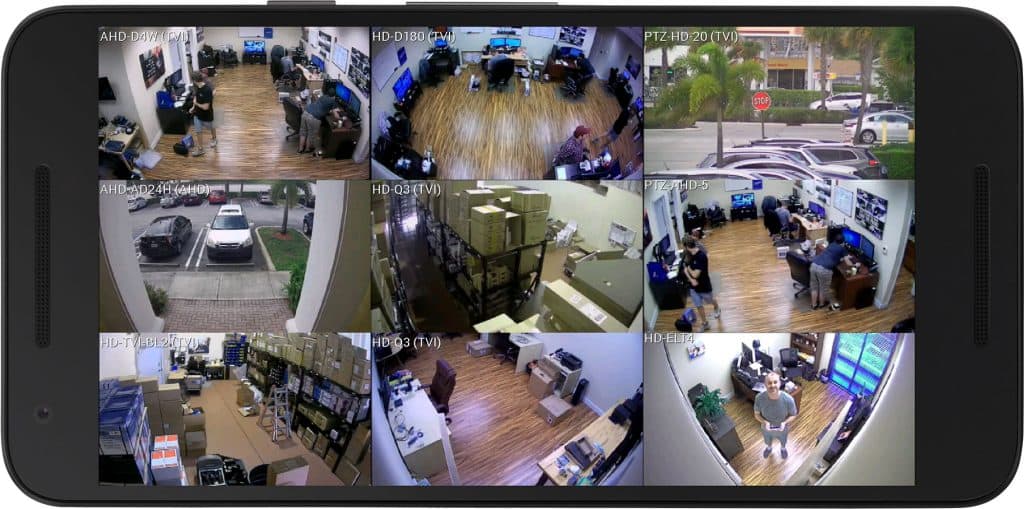 Android CCTV App 9ch Live Camera View
