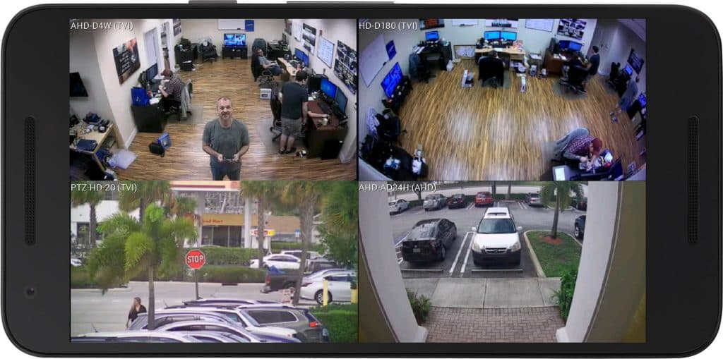 Android Security Camera App 4ch Live Camera View