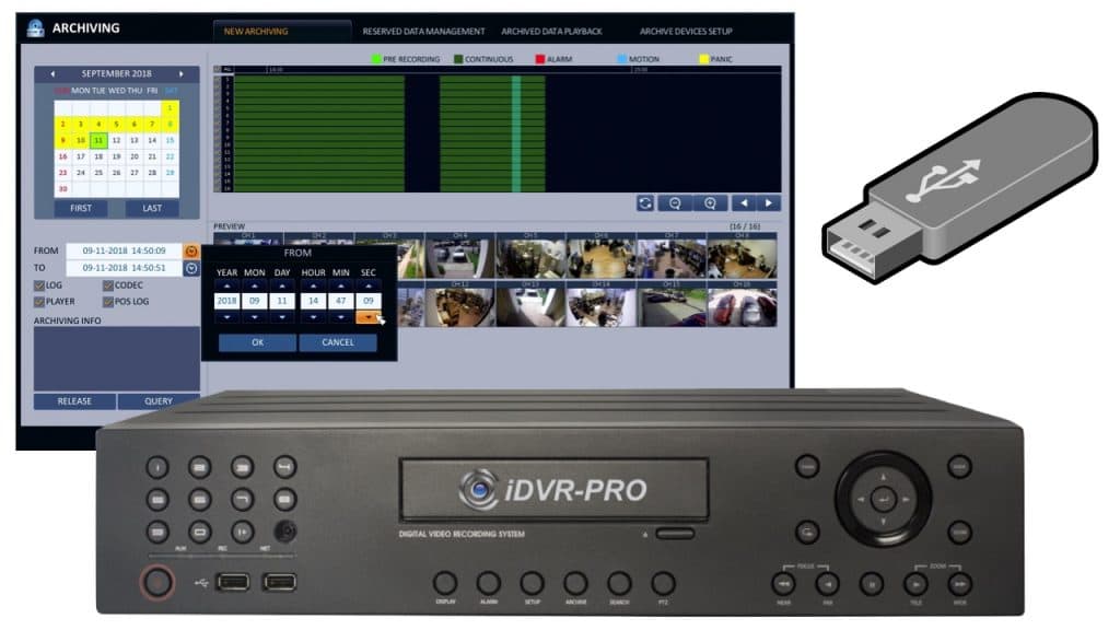 Backup CCTV DVR Video to USB Drive