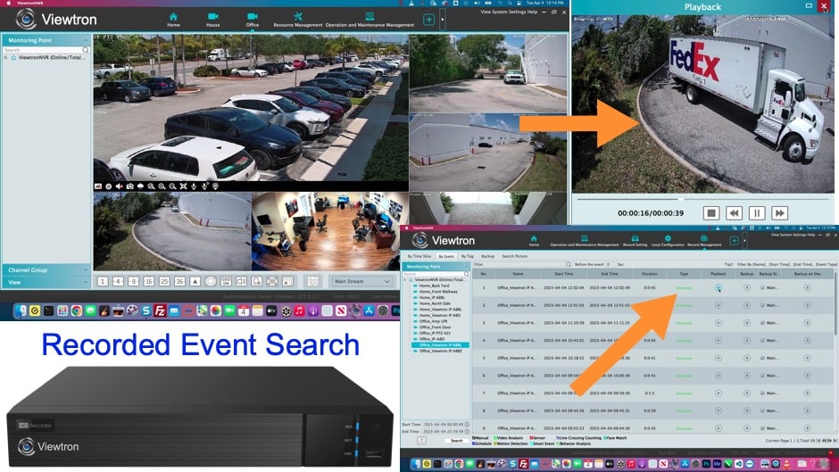 CMS DVR Software Search, Playback & Backup Motion Events