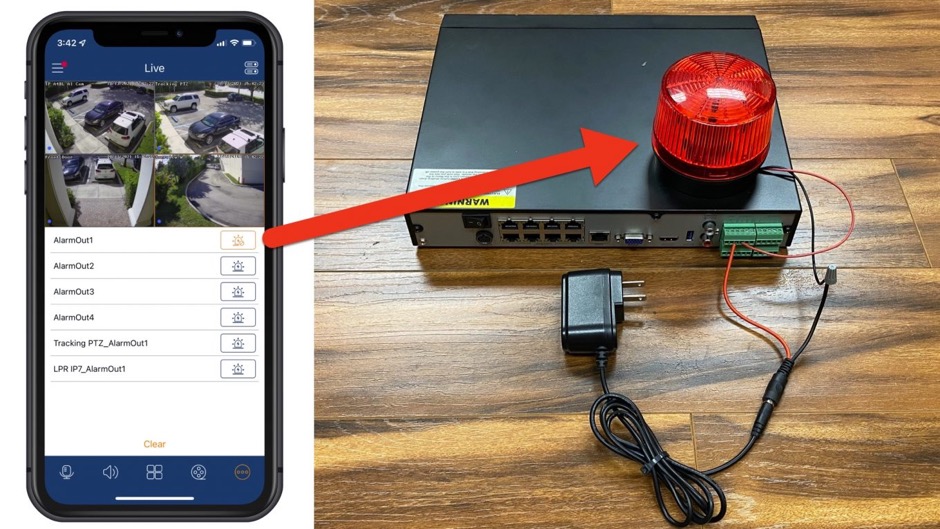 DVR alarm output mobile app