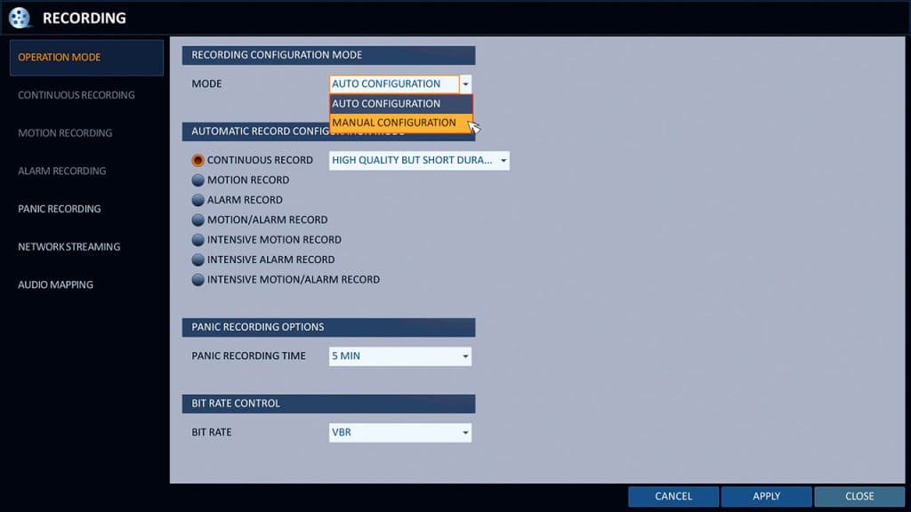 HD CCTV DVR recording setup