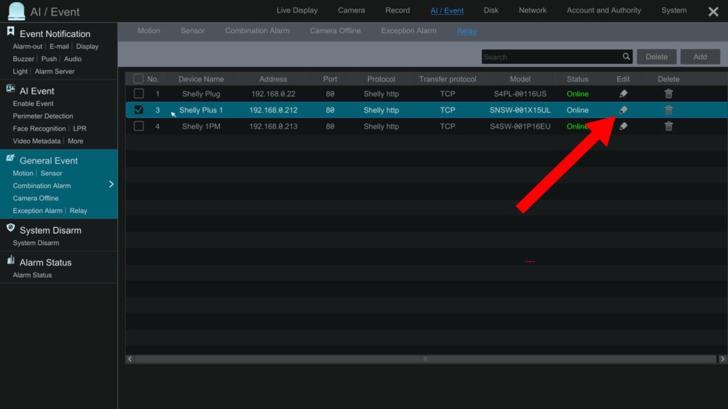 Viewtron NVR Relay List