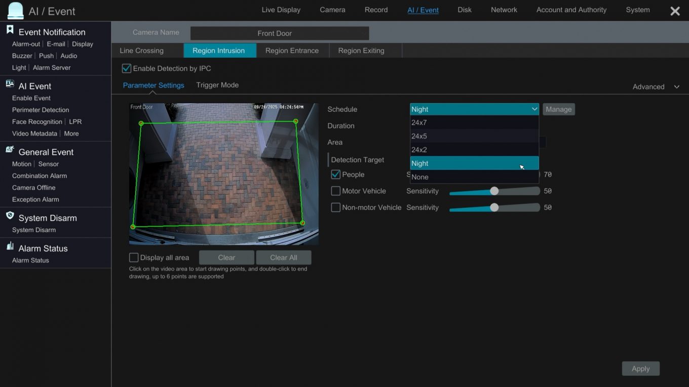 Viewtron Viewtron AI Security Cameras: Customizable Alarm Schedules