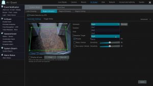 NVR select alarm schedule
