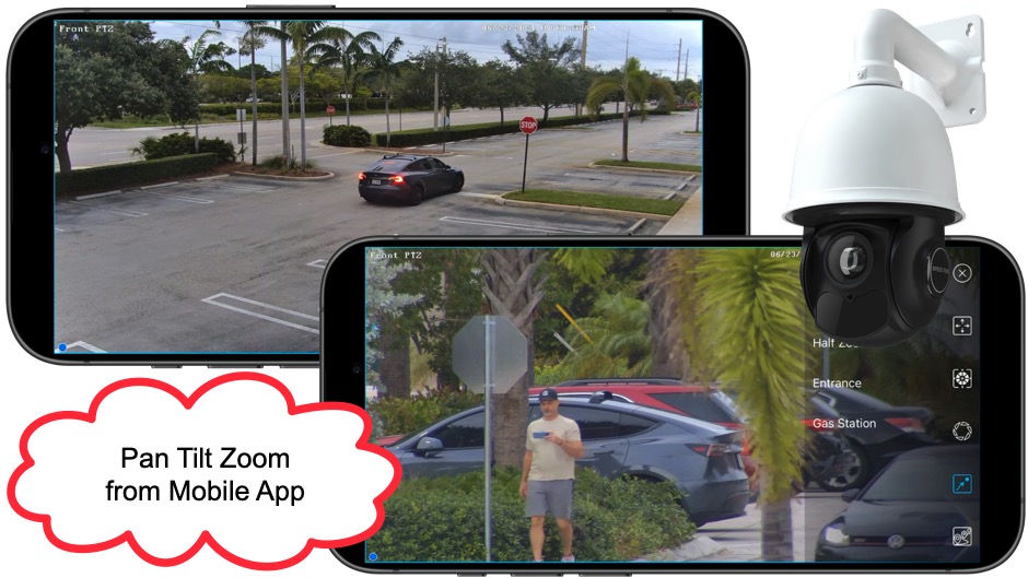 PTZ Camera Mobile App Controls