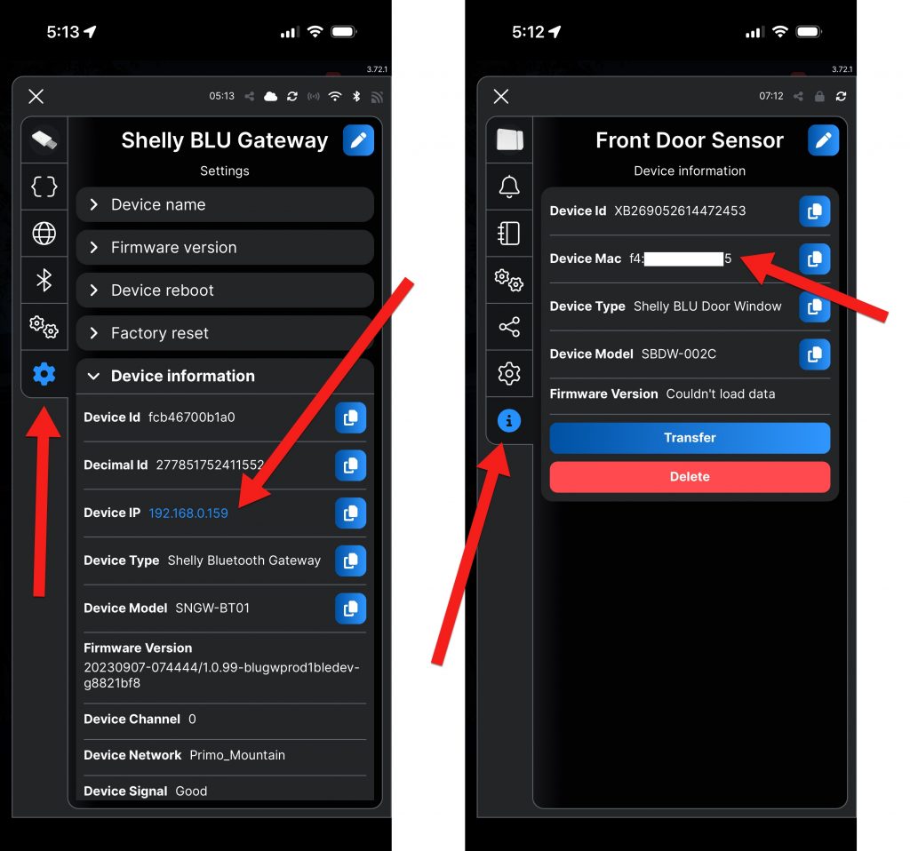 Shelly Get IP and Mac
