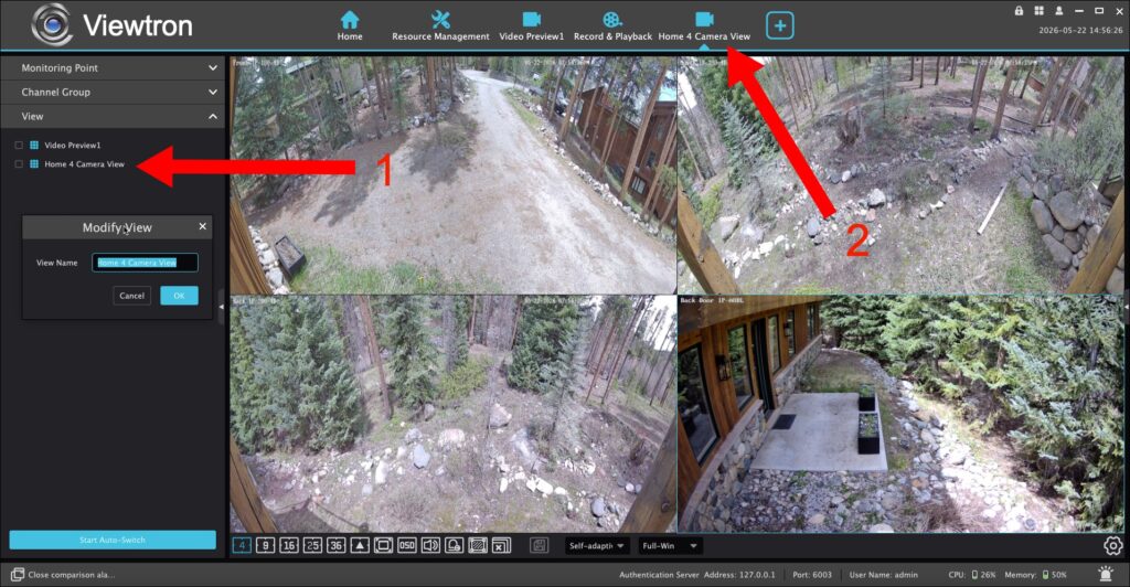 VMS software rename live view