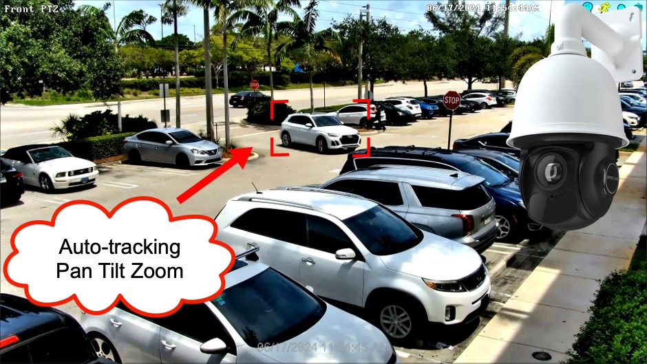 4K Auto-Tracking PTZ Camera Car Detection Video