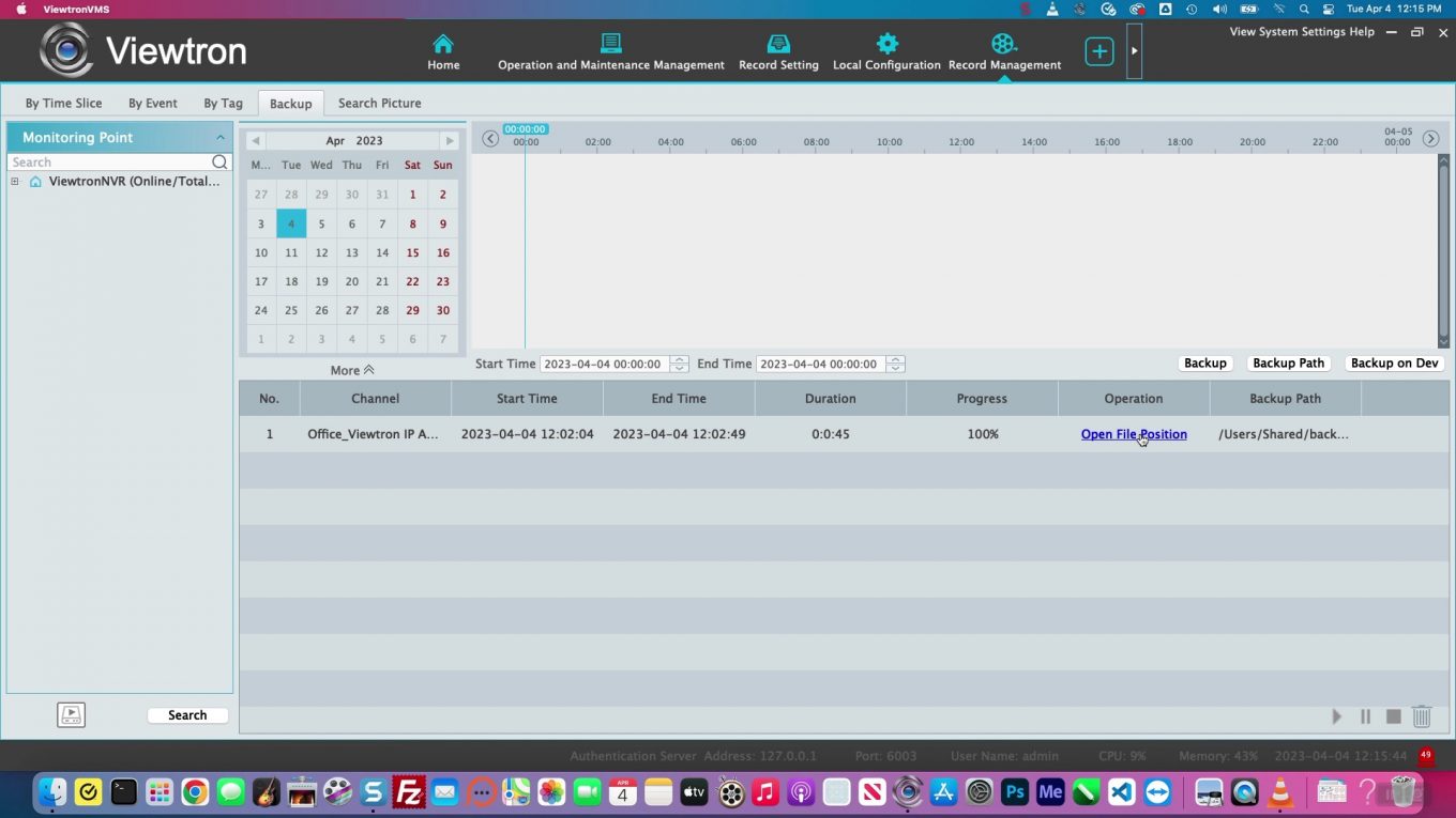 CMS DVR Software Search, Playback & Backup AI Motion Events
