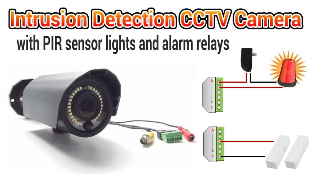 CCTV Camera with PIR Motion Detector Light and Alarm Relays