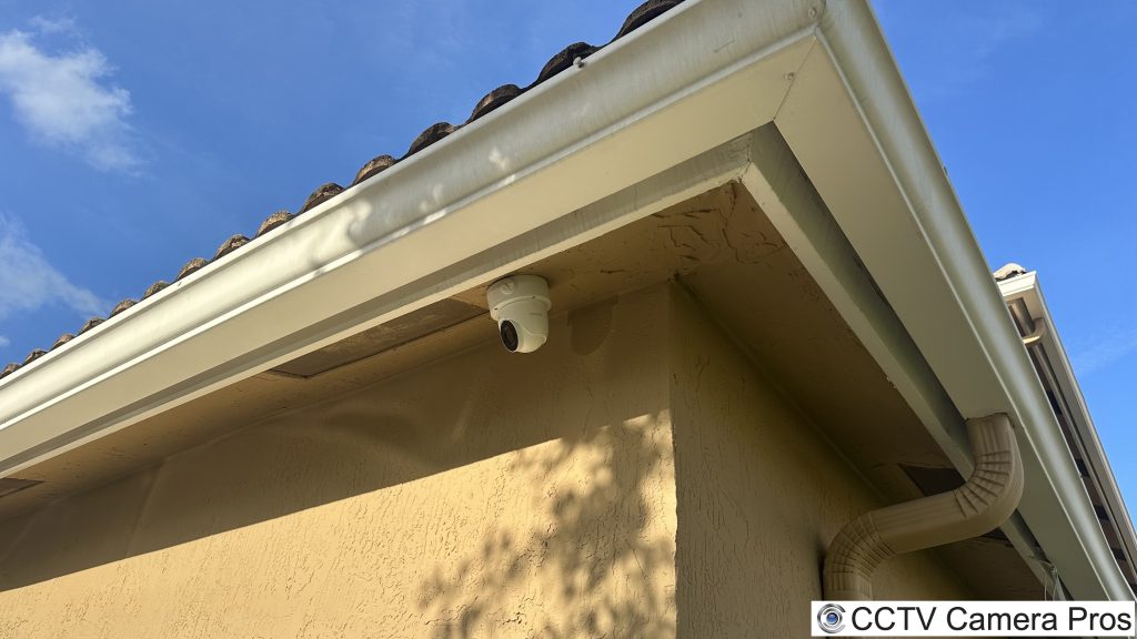 dome security camera roof eave installation