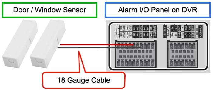 wire magnetic door sensor-wire to security camera DVR