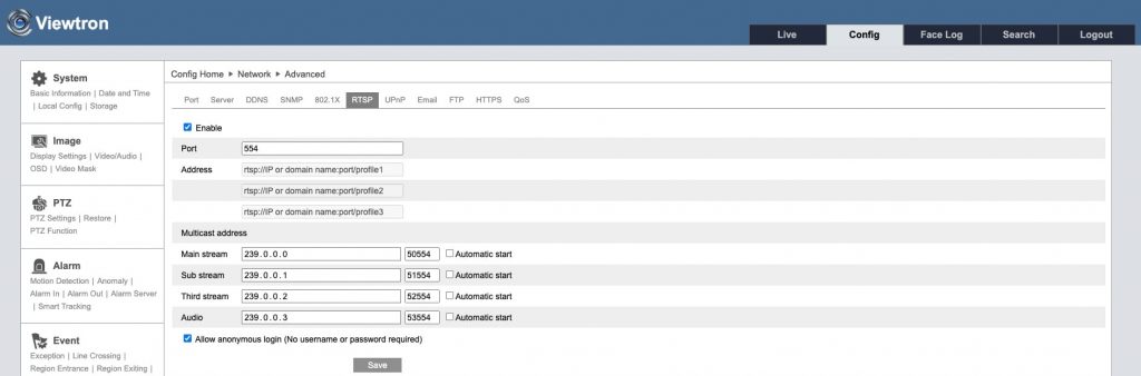 live stream ip camera setup