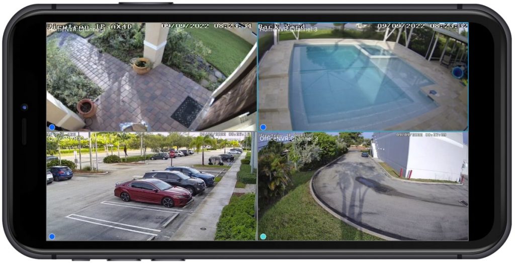 multiple location security camera view
