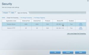 port forwarding setup