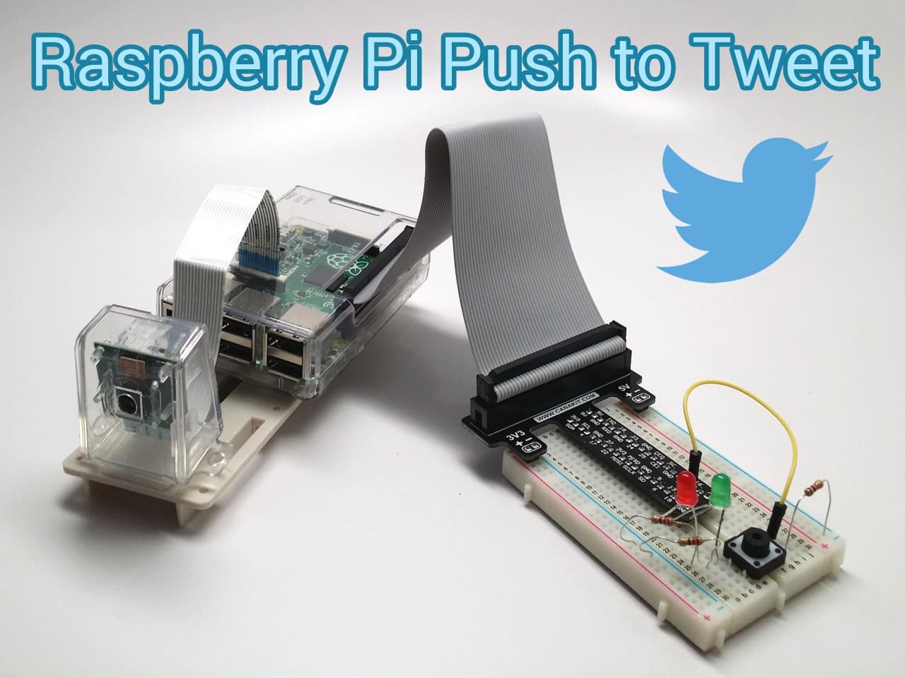 Raspberry Pi Twitter Project Push Button Camera Capture Tweet Photo