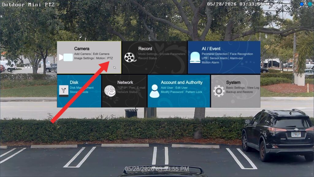 security camera DVR PTZ setup