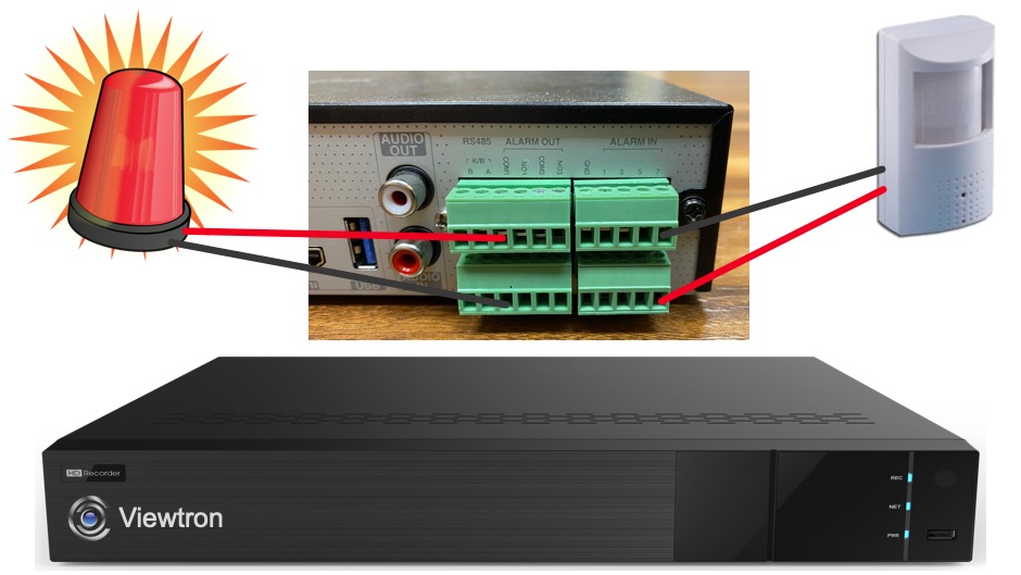 Dvr alarm hot sale output wiring