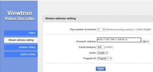set encoder stream url