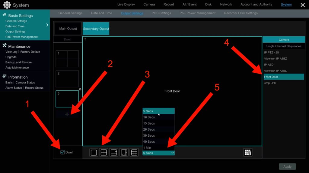 IP camera spot monitor dwell time