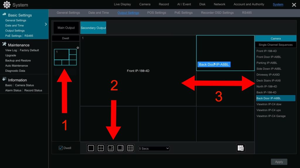 spot monitor multiplexer layout setup