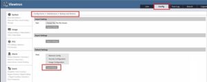 Viewtron IP camera web UI Backup and Restore with Load Default button