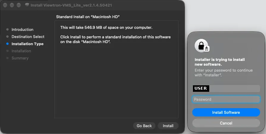 macOS asks for the Mac password with the message Installer is trying to install new software
