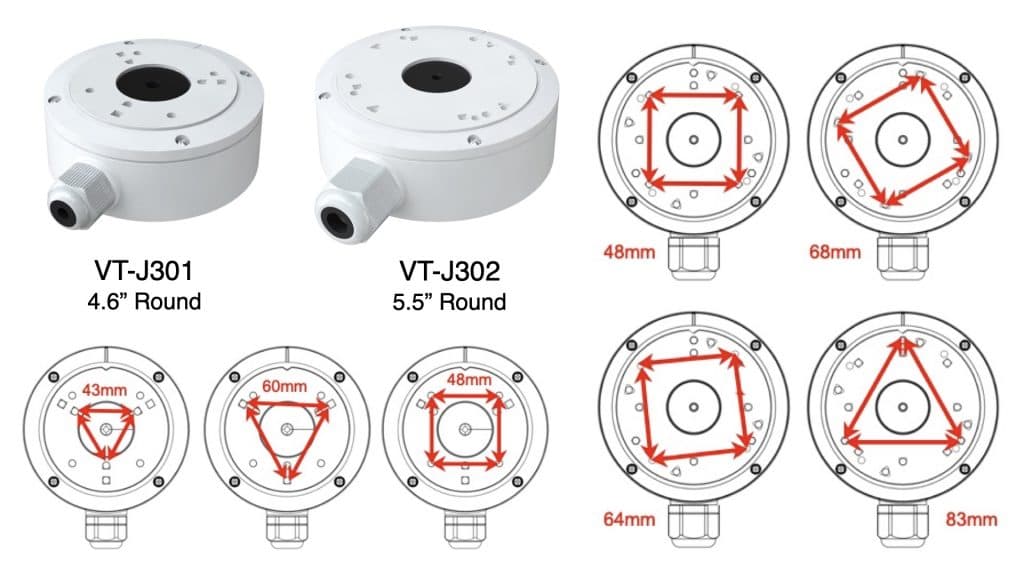 white outdoor camera junction box