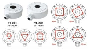 white outdoor camera junction box
